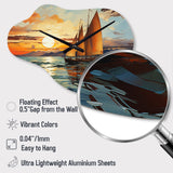 Sailboat Surreal Voyage - Asymmetric Metal Wall Clock