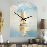 Sailboat Whispering Breezes I - Asymmetric Metal Wall Clock