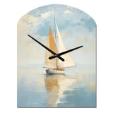 Sailboat Whispering Breezes I - Asymmetric Metal Wall Clock