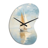 Sailboat Whispering Breezes I - Asymmetric Metal Wall Clock