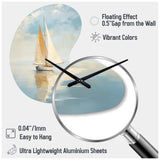 Sailboat Whispering Breezes I - Asymmetric Metal Wall Clock