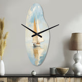 Sailboat Whispering Breezes I - Asymmetric Metal Wall Clock