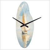 Sailboat Whispering Breezes I - Asymmetric Metal Wall Clock