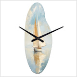 Sailboat Whispering Breezes I - Asymmetric Metal Wall Clock