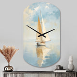 Sailboat Whispering Breezes I - Asymmetric Metal Wall Clock