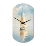 Sailboat Whispering Breezes I - Asymmetric Metal Wall Clock