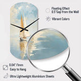 Sailboat Whispering Breezes I - Asymmetric Metal Wall Clock
