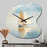 Sailboat Whispering Breezes I - Asymmetric Metal Wall Clock