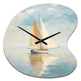 Sailboat Whispering Breezes I - Asymmetric Metal Wall Clock