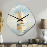Sailboat Whispering Breezes I - Asymmetric Metal Wall Clock