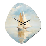 Sailboat Whispering Breezes I - Asymmetric Metal Wall Clock