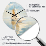 Sailboat Whispering Breezes I - Asymmetric Metal Wall Clock