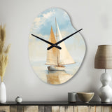 Sailboat Whispering Breezes I - Asymmetric Metal Wall Clock