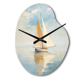 Sailboat Whispering Breezes I - Asymmetric Metal Wall Clock