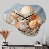 Photorealistic Seashells Collage - Asymmetric Metal Wall Clock
