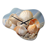 Photorealistic Seashells Collage - Asymmetric Metal Wall Clock