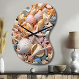 Seashell Realistic Treasures Realism - Asymmetric Metal Wall Clock