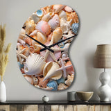 Seashell Realistic Treasures Realism - Asymmetric Metal Wall Clock