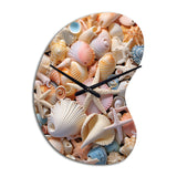 Seashell Realistic Treasures Realism - Asymmetric Metal Wall Clock