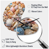 Seashell Realistic Treasures Realism - Asymmetric Metal Wall Clock