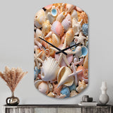 Seashell Realistic Treasures Realism - Asymmetric Metal Wall Clock