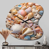 Seashell Realistic Treasures Realism - Asymmetric Metal Wall Clock