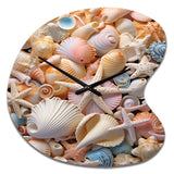 Seashell Realistic Treasures Realism - Asymmetric Metal Wall Clock