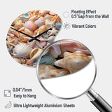 Seashell Realistic Treasures Realism - Asymmetric Metal Wall Clock