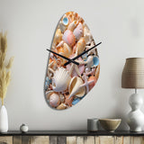 Seashell Realistic Treasures Realism - Asymmetric Metal Wall Clock