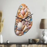 Seashell Realistic Treasures Realism - Asymmetric Metal Wall Clock