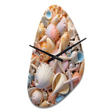 Seashell Realistic Treasures Realism - Asymmetric Metal Wall Clock