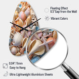 Seashell Realistic Treasures Realism - Asymmetric Metal Wall Clock