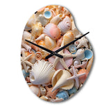 Seashell Realistic Treasures Realism - Asymmetric Metal Wall Clock