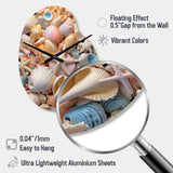 Seashell Realistic Treasures Realism - Asymmetric Metal Wall Clock
