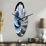 Blue Seashell Symphony - Asymmetric Metal Wall Clock
