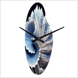 Blue Seashell Symphony - Asymmetric Metal Wall Clock