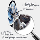 Blue Seashell Symphony - Asymmetric Metal Wall Clock
