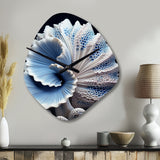Blue Seashell Symphony - Asymmetric Metal Wall Clock