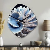 Blue Seashell Symphony - Asymmetric Metal Wall Clock