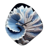 Blue Seashell Symphony - Asymmetric Metal Wall Clock