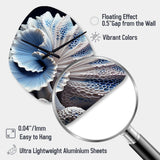 Blue Seashell Symphony - Asymmetric Metal Wall Clock