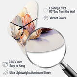 Watercolor White Seashells Collage I - Asymmetric Metal Wall Clock