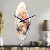 Watercolor White Seashells Collage I - Asymmetric Metal Wall Clock