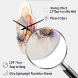 Watercolor White Seashells Collage I - Asymmetric Metal Wall Clock