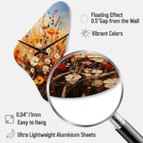 Orange Yellow Seasonal Flowers Seasonal Collage II - Asymmetric Metal Wall Clock