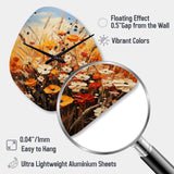 Orange Yellow Seasonal Flowers Seasonal Collage II - Asymmetric Metal Wall Clock