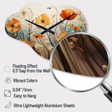 Orange Seasonal Flowers Seasonal Collage II - Asymmetric Metal Wall Clock