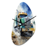 Heavy Duty Semi Truck I - Asymmetric Metal Wall Clock
