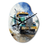 Heavy Duty Semi Truck I - Asymmetric Metal Wall Clock