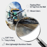 Heavy Duty Semi Truck I - Asymmetric Metal Wall Clock